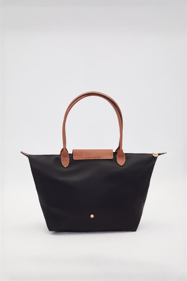 Siyah Deri Askılı Tote Omuz Çantası