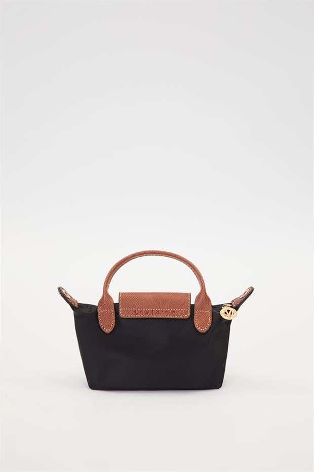 Siyah Deri Kapak Detaylı El Çantası