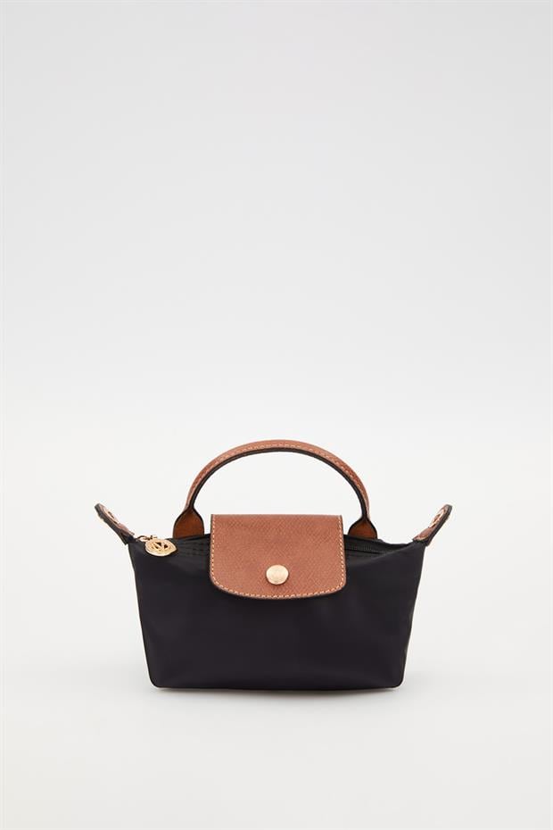 Siyah Deri Kapak Detaylı El Çantası