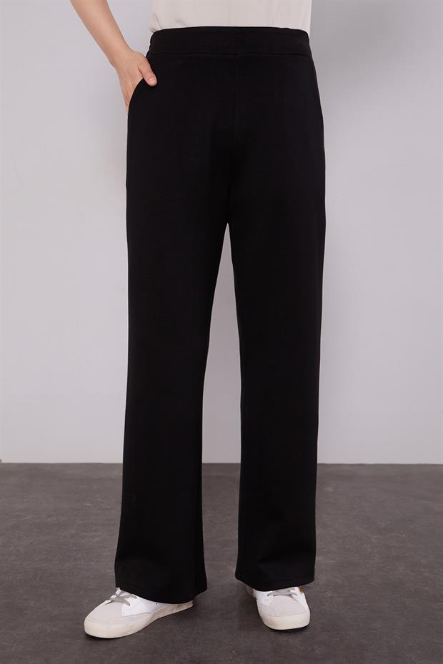 Siyah Simli Deri Detaylı İkili Takım