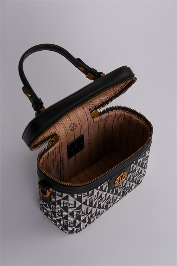 Siyah Desenli El ve Omuz Çantası