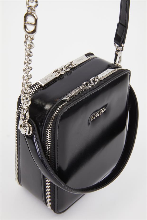 Siyah Dikdörtgen Model Omuz Çantası