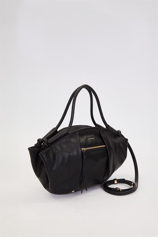 Siyah Düğüm Askı Detaylı Omuz Çantası