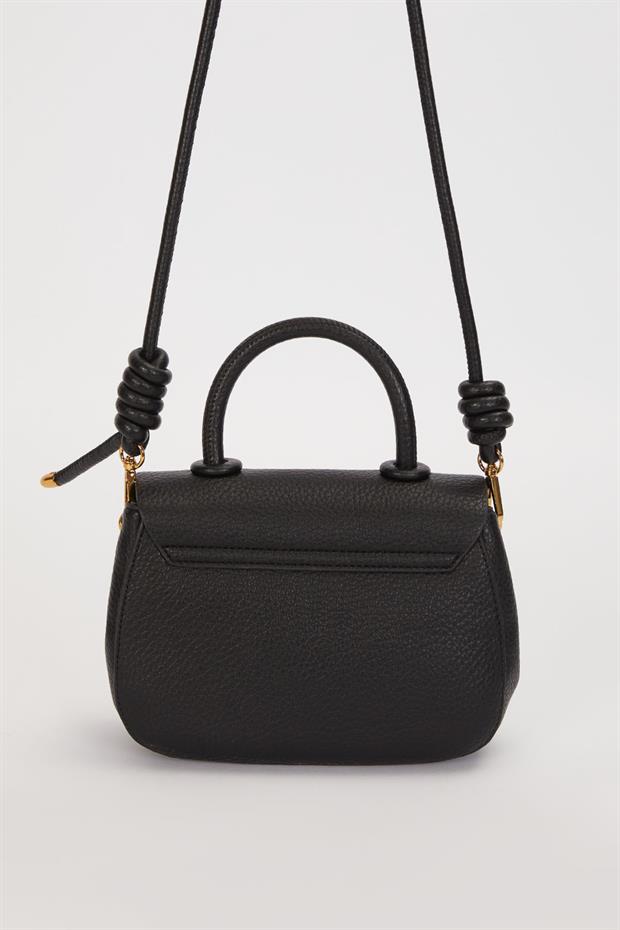 Siyah Düğüm Detay Askılı Omuz Çantası