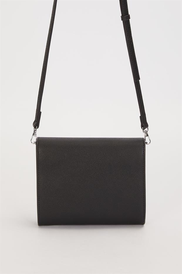 Siyah Düz Form Omuz Çantası