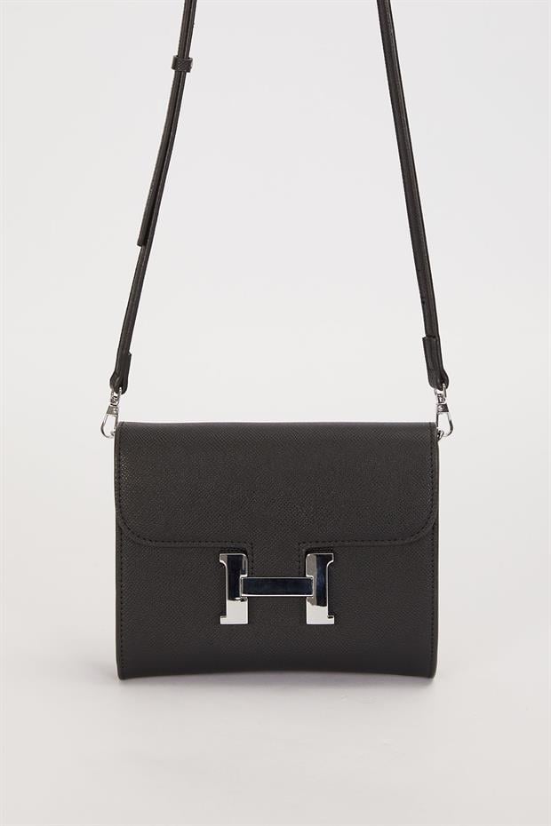 Siyah Düz Form Omuz Çantası