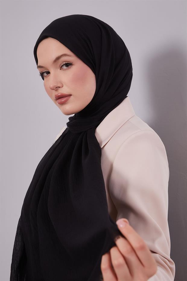 Siyah Düz Hawai Şal