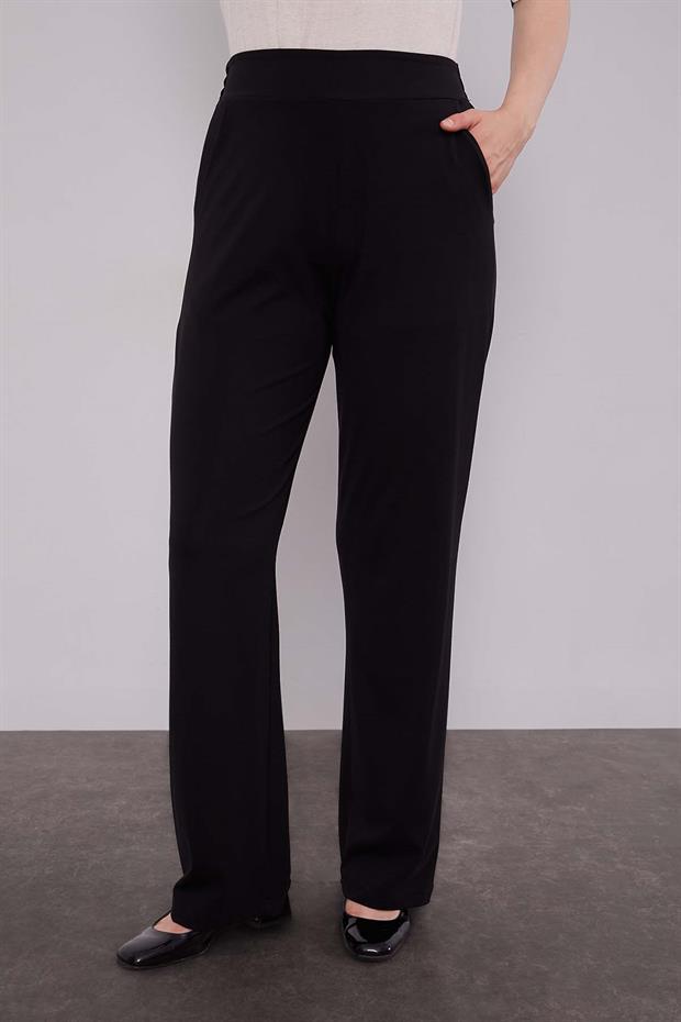 Siyah - Ekru Çift Çiçek Motifli İkili Takım