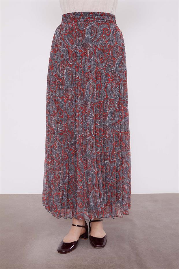 Siyah Etnik Desen Etek Takım