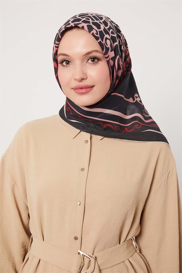 Siyah Etnik Desen Pamuk Eşap