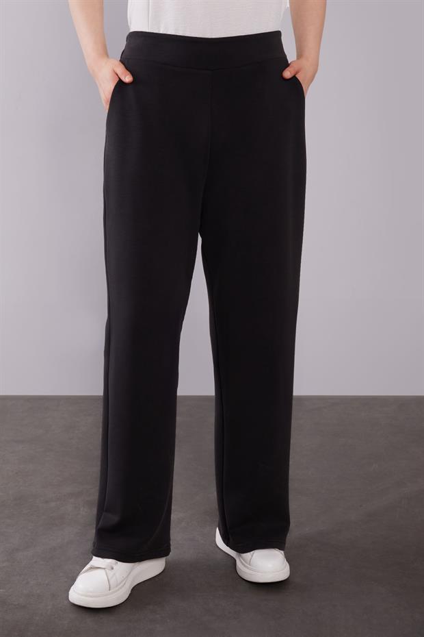 Siyah File Cep Detaylı İkili Takım