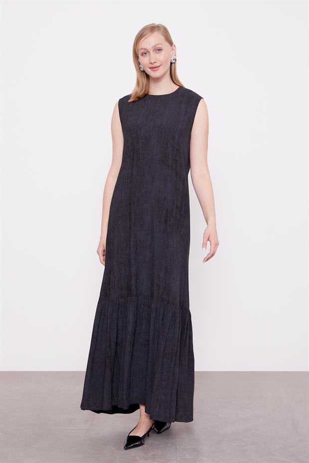 Siyah Fiyonk Detaylı Ceketli Elbise