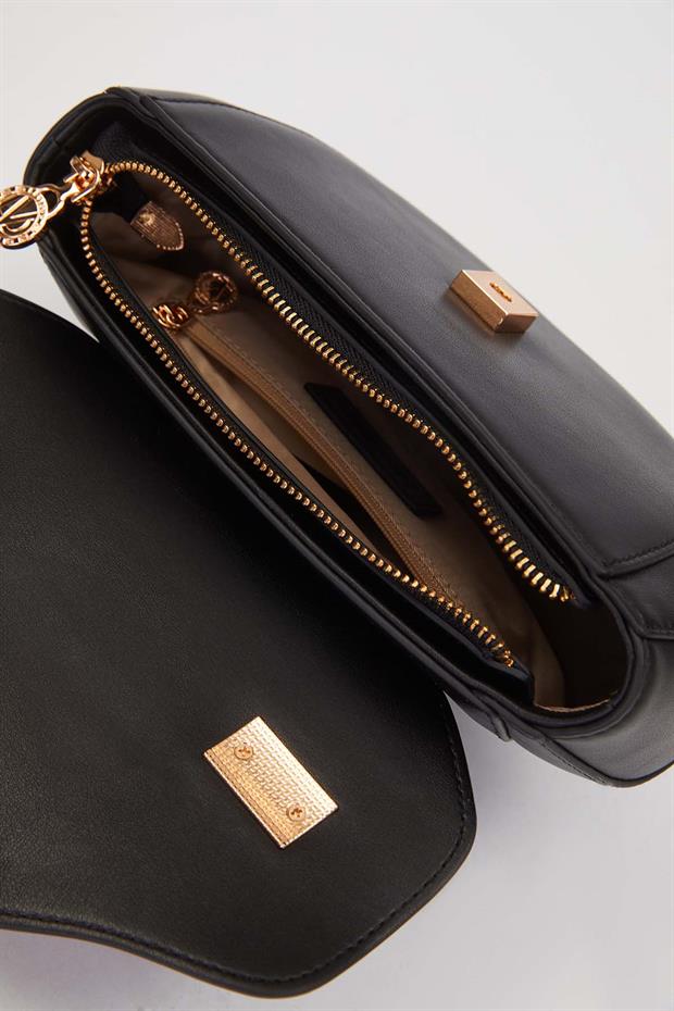 Siyah Geometrik Model El Çantası