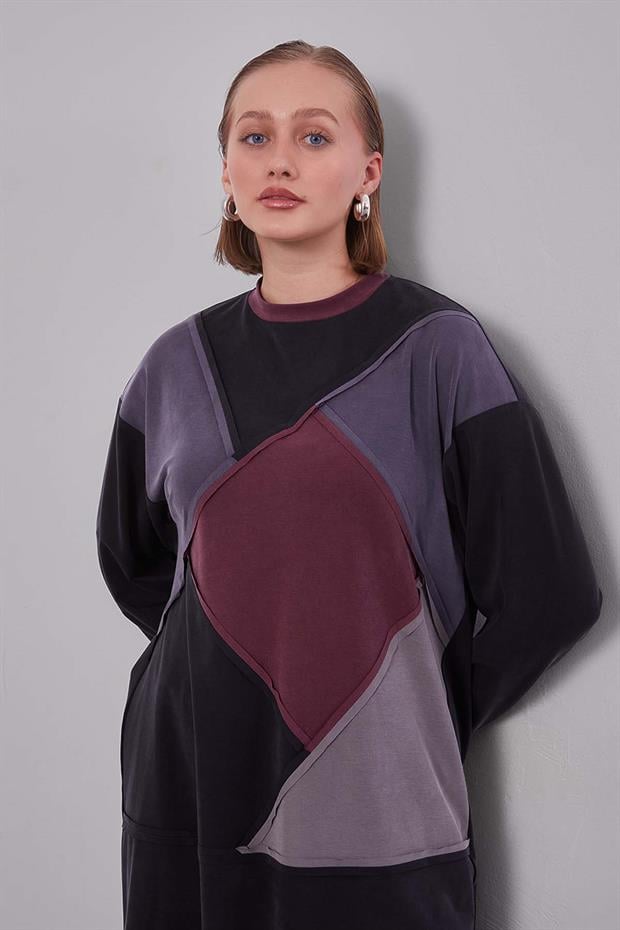 Siyah Geometrik Model İkili Takım