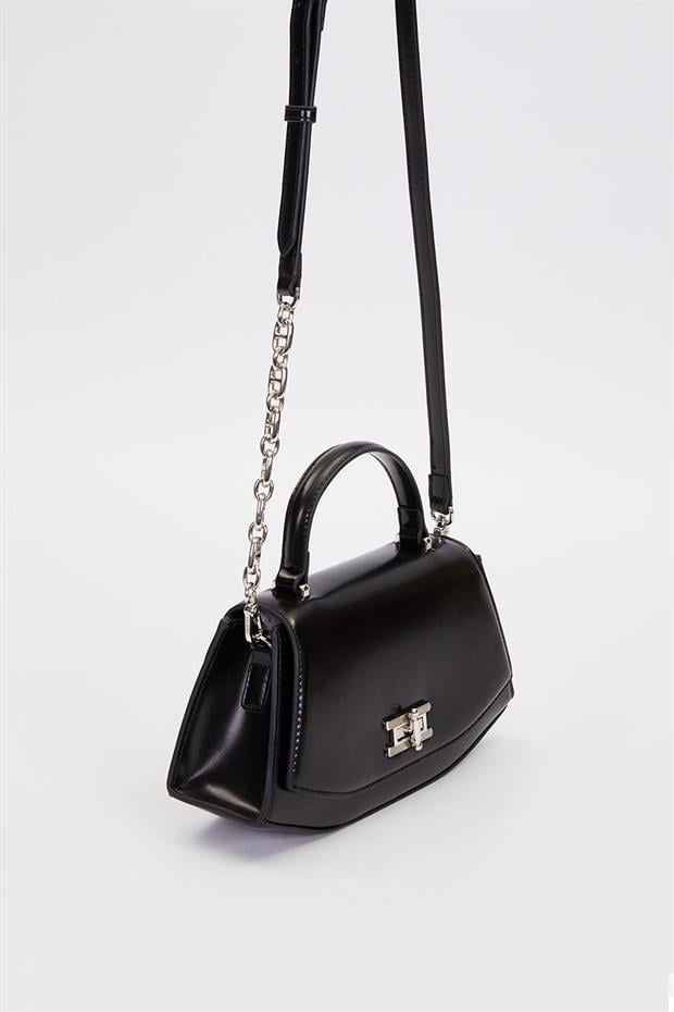 Siyah Geometrik Model Omuz Çantası