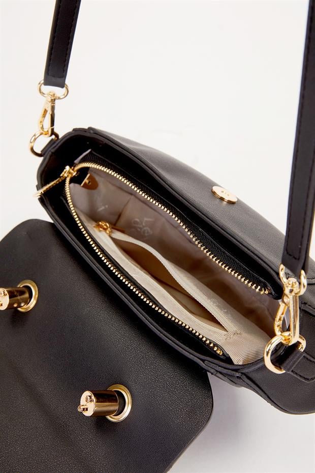 Siyah Geometrik Model Omuz Çantası