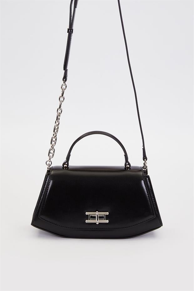 Siyah Geometrik Model Omuz Çantası