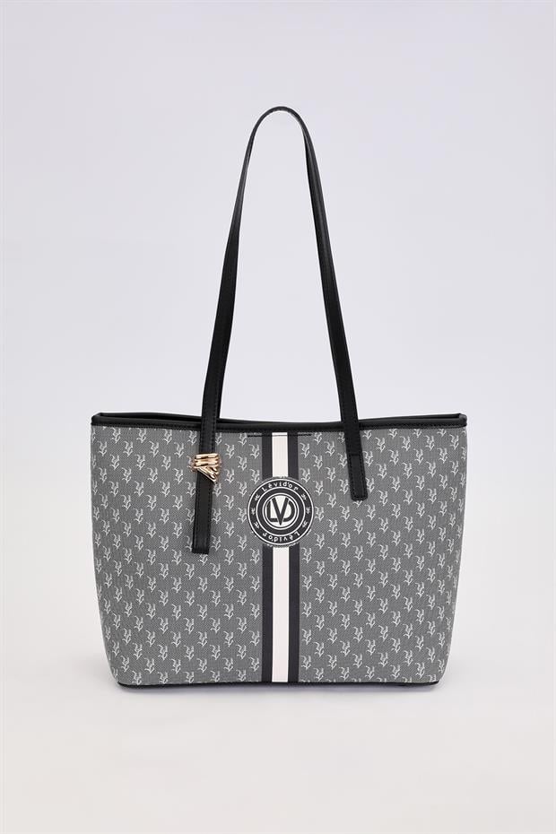 Siyah Gold Akseusar Detaylı Omuz Çantası