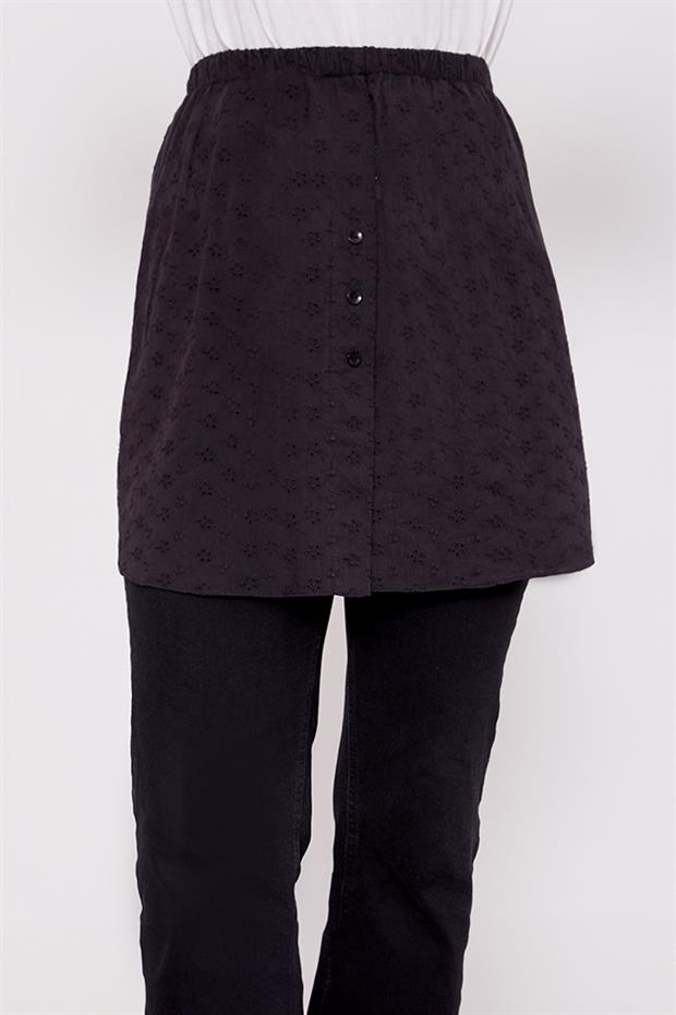 Siyah Güpürlü Gömlek Altı İçlik