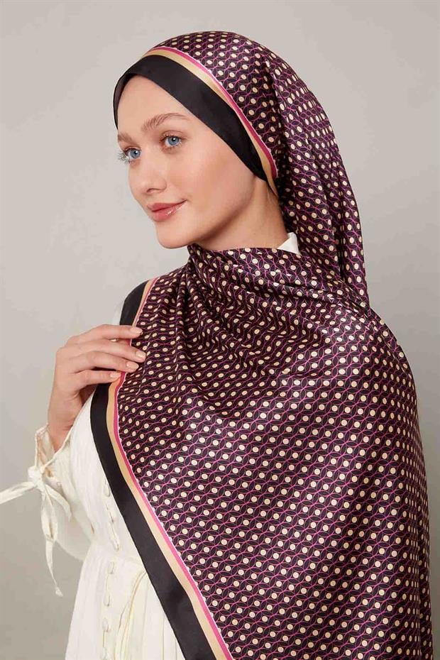 Siyah Halkalı Benek Desen Angel Şal