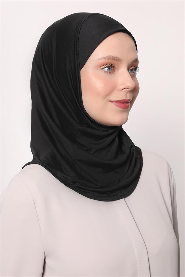 Siyah Hijab Sport Bone