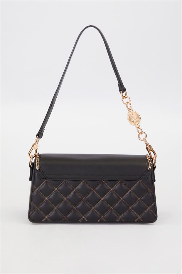 Siyah Kalp Toka Detay Omuz Çantası