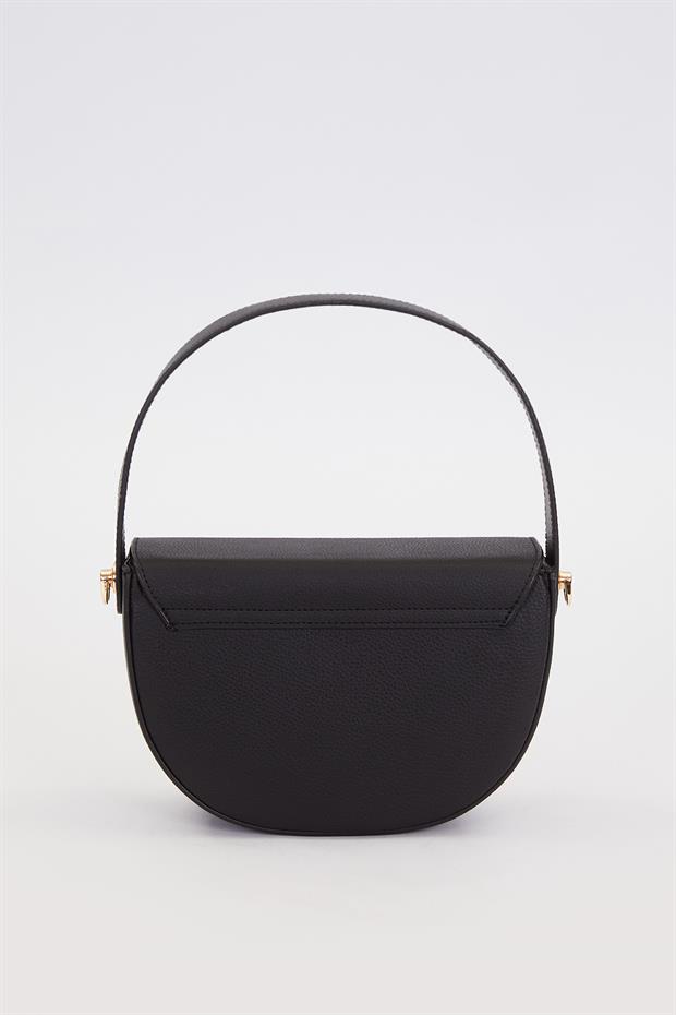 Siyah Kapak Tokalı El Çantası