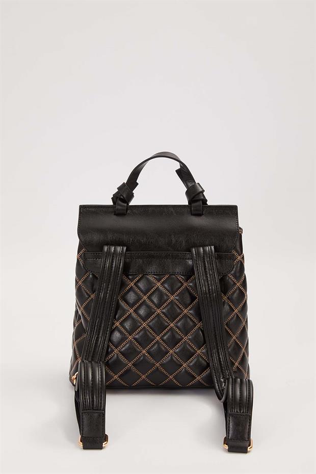 Siyah Kapitone Model Sırt Çantası