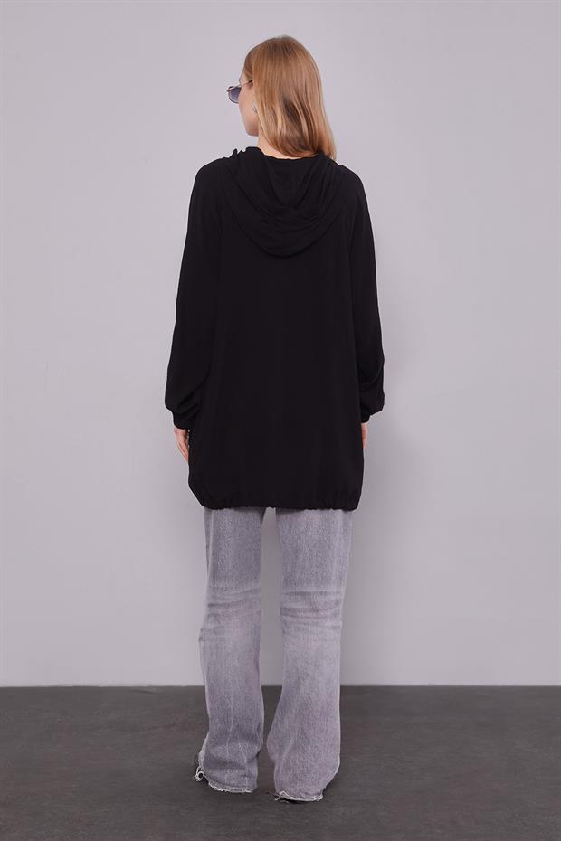 Siyah Kapüşonlu Bürümcük Kap