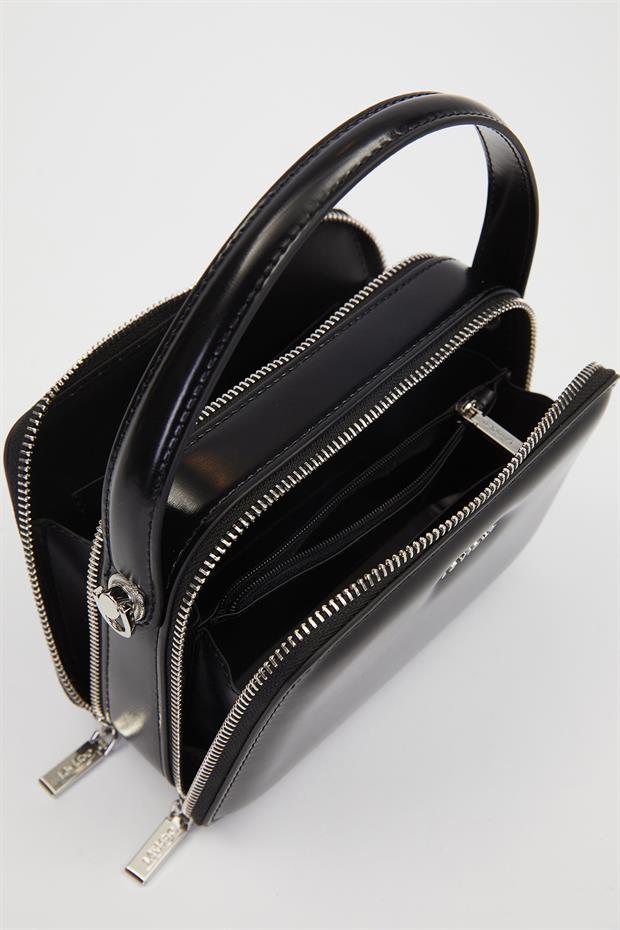 Siyah Kare Bombe Görünümlü Omuz Çantası