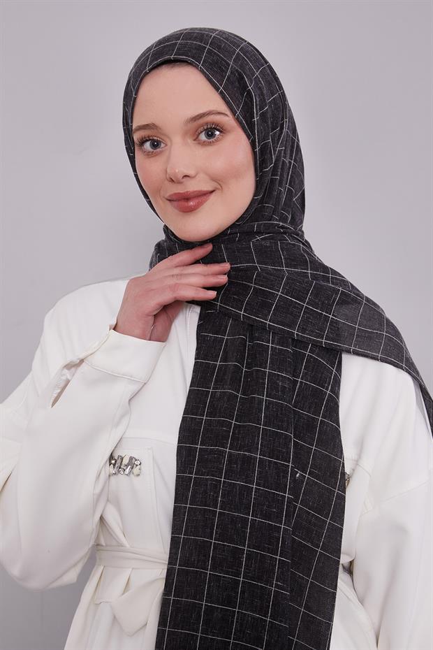 Siyah Kareli Münih Şal