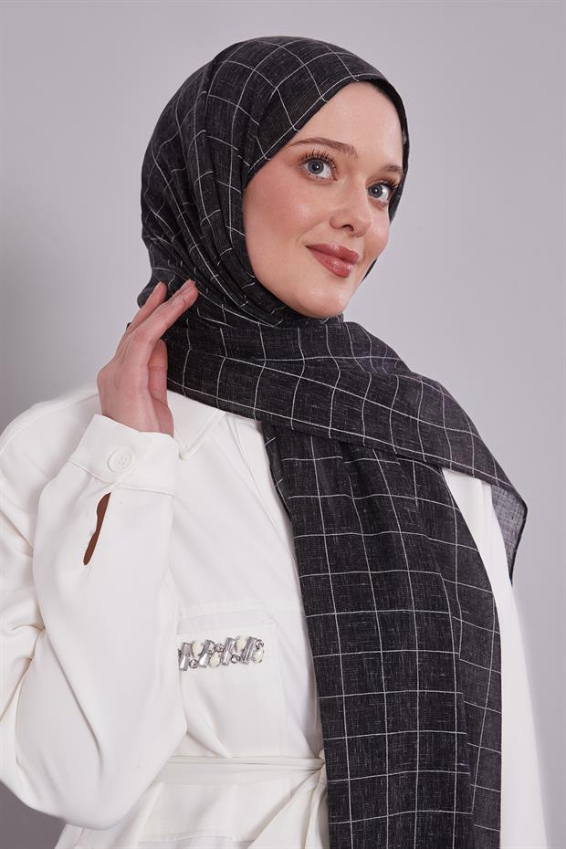 Siyah Kareli Münih Şal