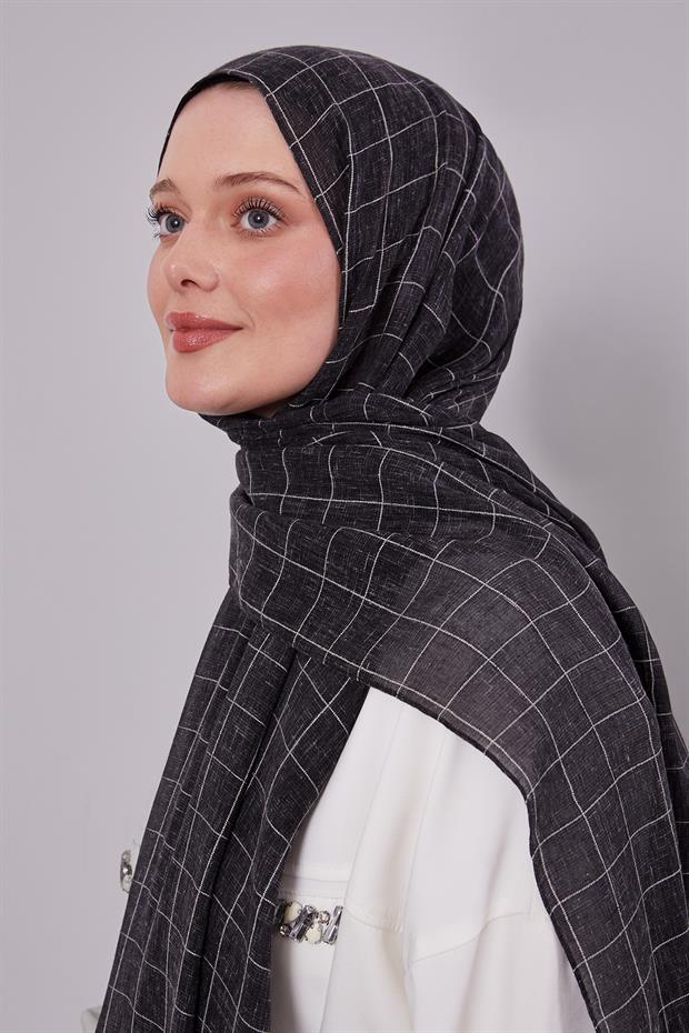 Siyah Kareli Münih Şal