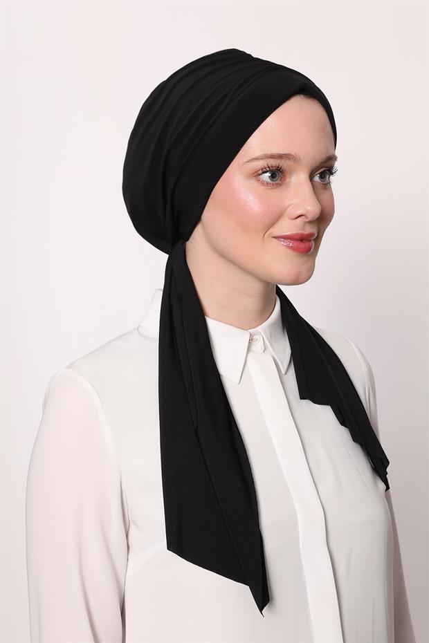 Siyah Kelebek Desen Hazır Şal