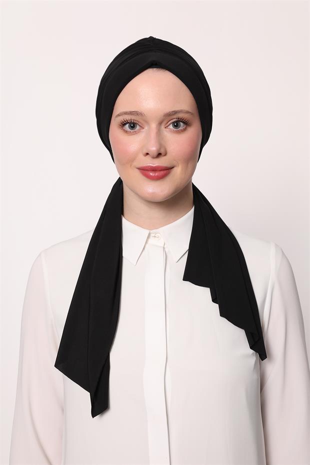 Siyah Kelebek Desen Hazır Şal