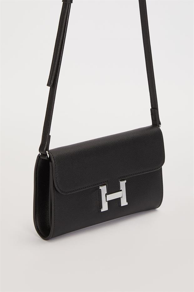 Siyah Kenar Dikiş Detaylı Omuz Çantası