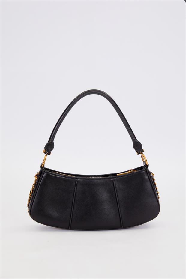 Siyah Kenar Dikiş Görünümlü Omuz Çantası