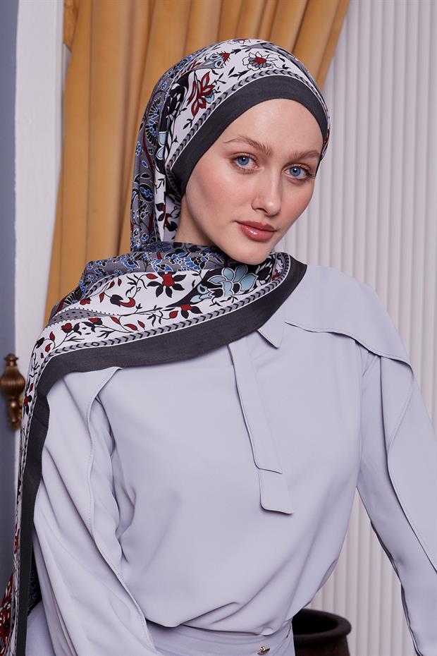 Siyah Kenar Motif Desen Royal Şal