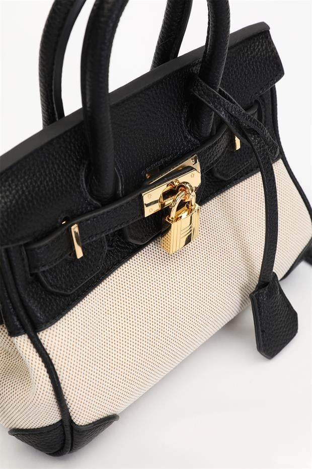 Siyah Kilit Detay El Çantası