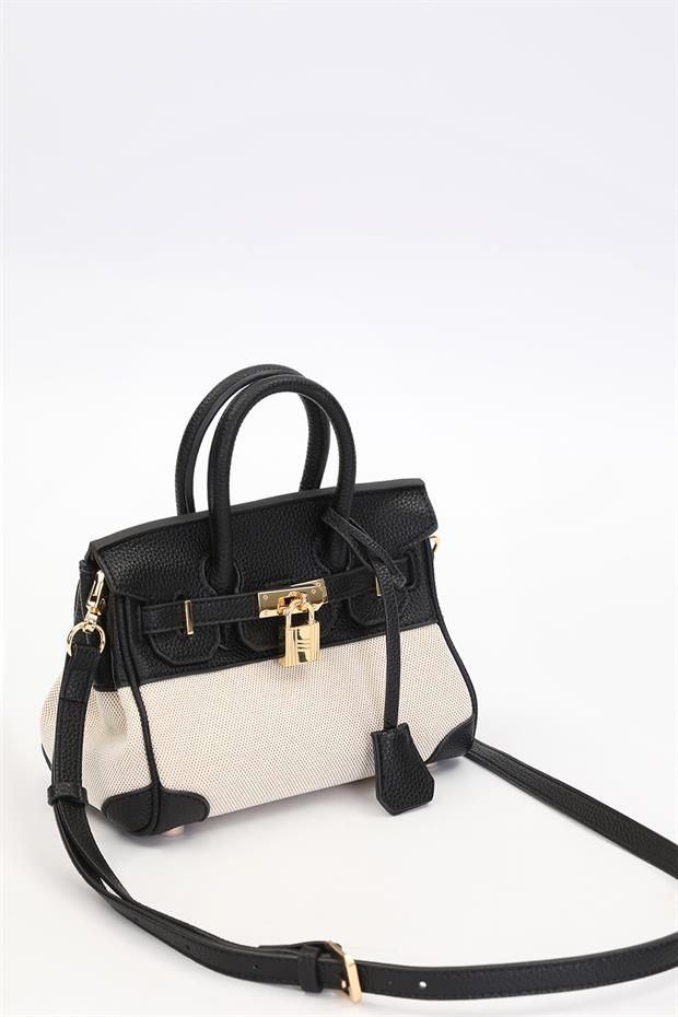 Siyah Kilit Detay El Çantası