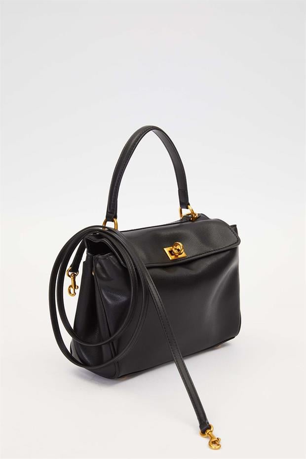 Siyah Kompakt Model El Çantası