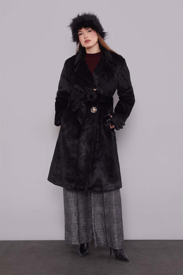 Siyah Kuşak Deaylı Kürk Kaban