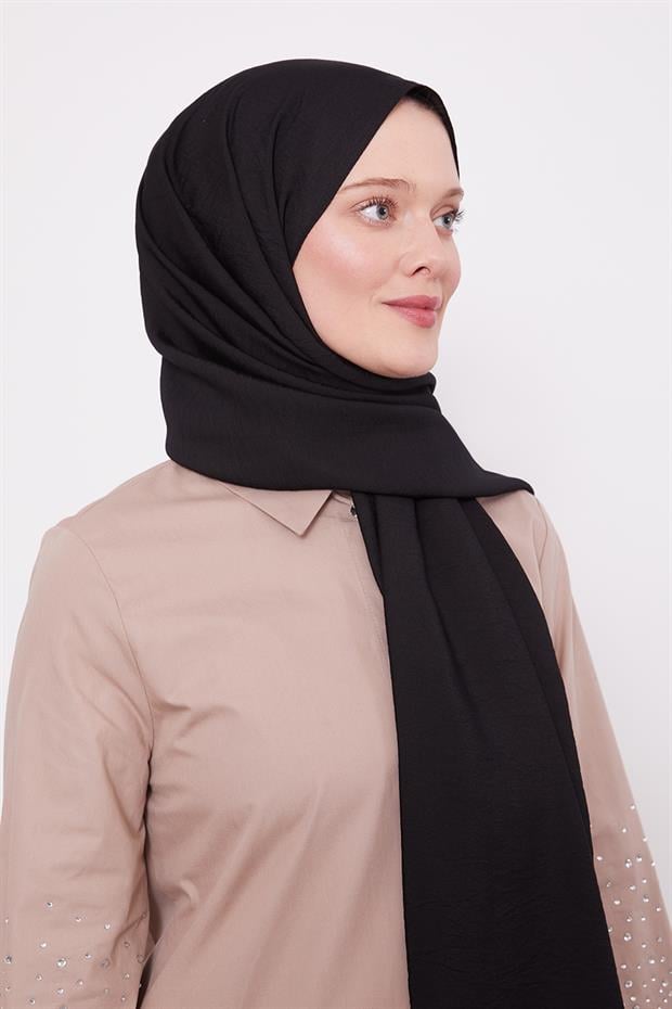 Siyah Leola Düz Şal
