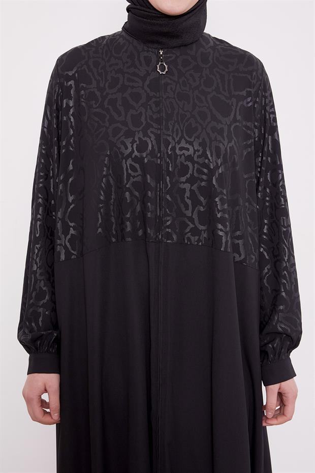 Leopar Desen Ferace Siyah
