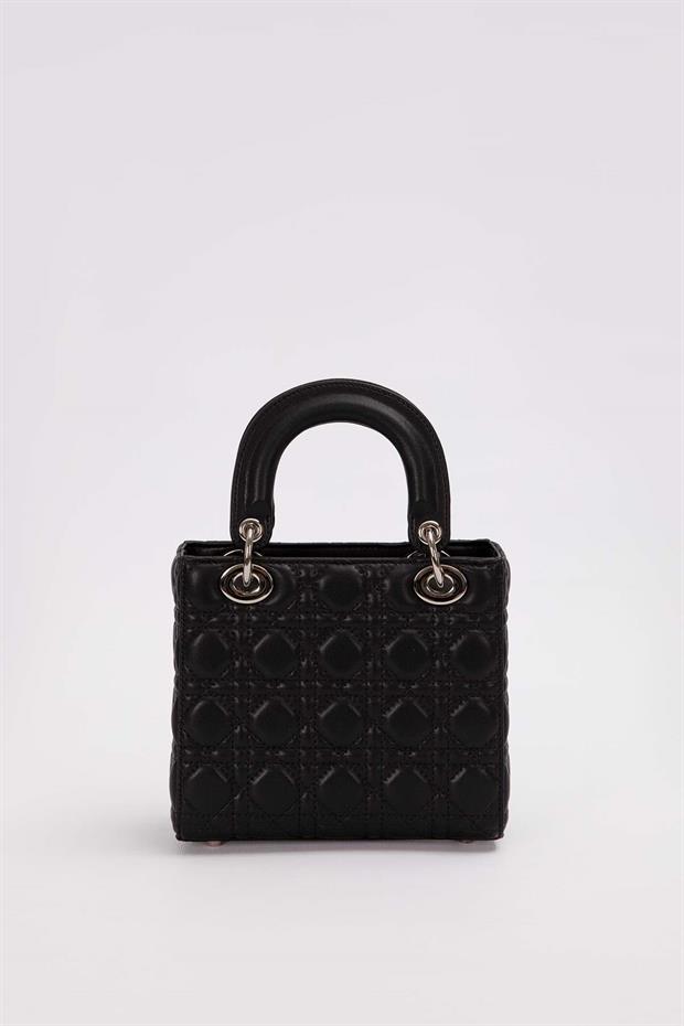 Siyah Logo Aksesuar Detaylı El Çantası