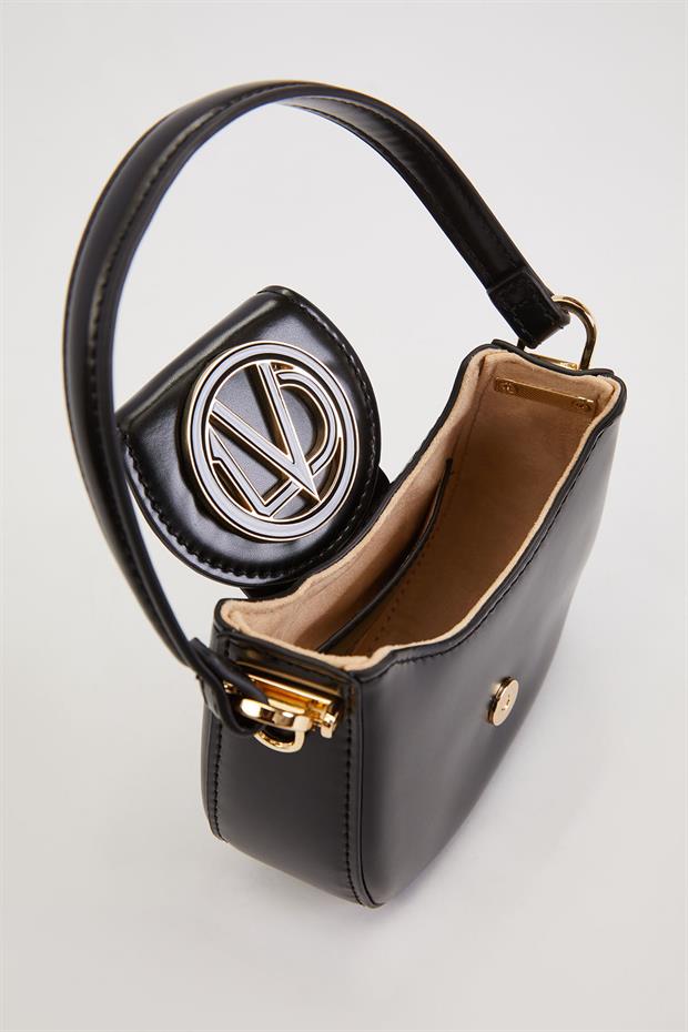 Siyah Logo Detay Zincirli El Çantası