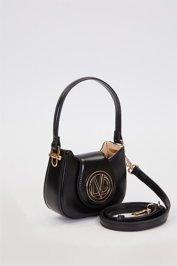 Siyah Logo Detay Zincirli El Çantası