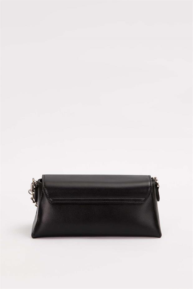 Siyah Logo Tokalı Omuz Çantası