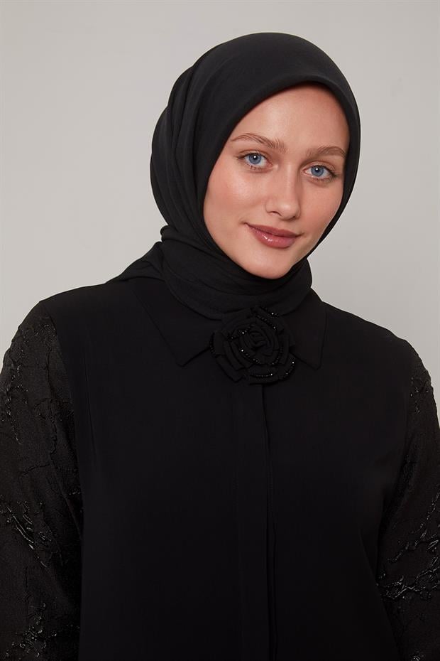 Siyah Lux Pamuk Cazz Eşarp