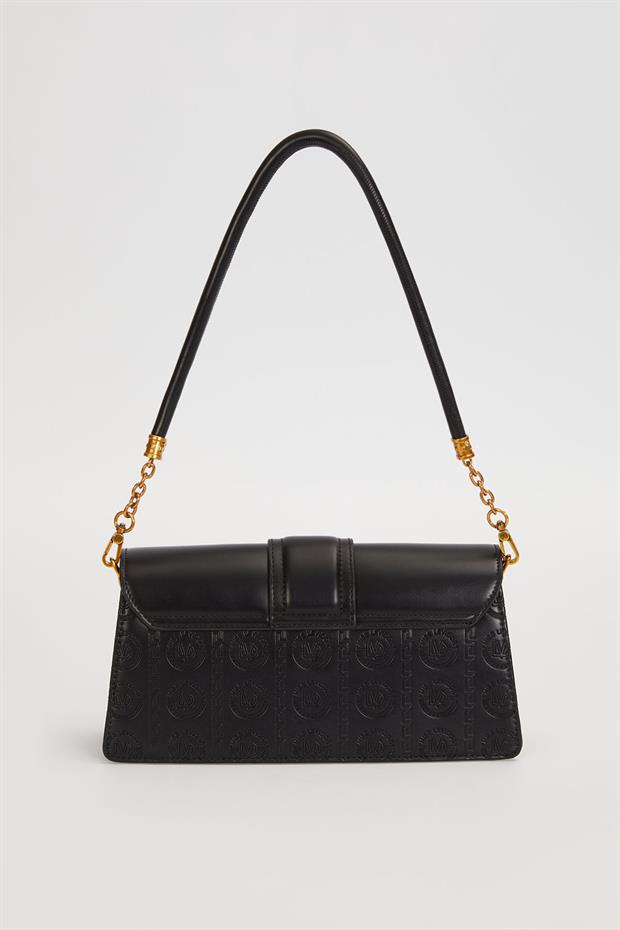 Siyah LVD Kilit Logolu Baget Çanta